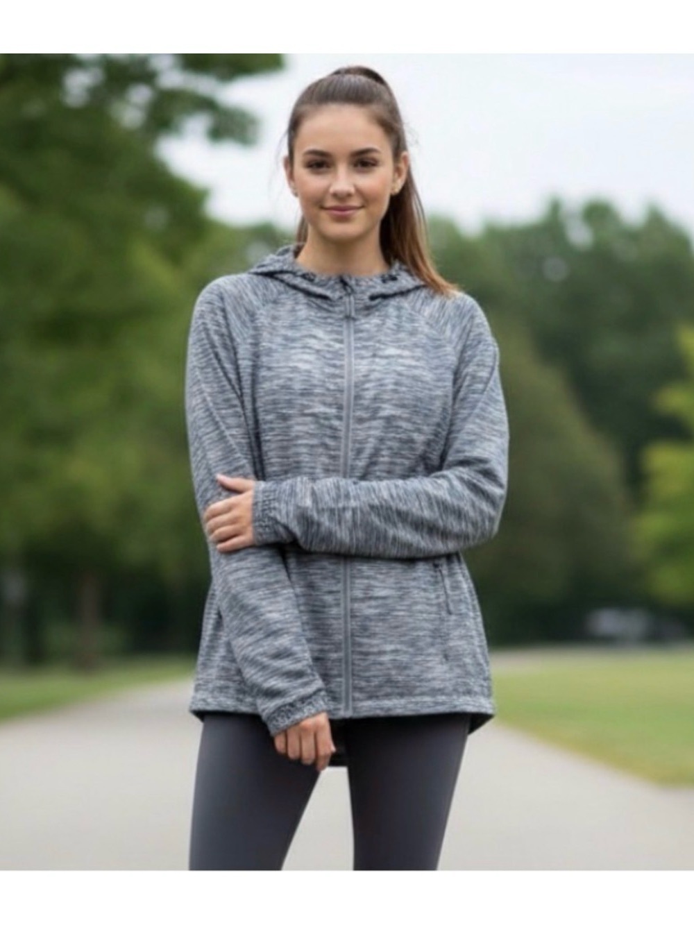 New Balance Space Dye Windbreaker Jacket L Hooded Mesh Lined Gray White Gorpcore